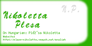 nikoletta plesa business card